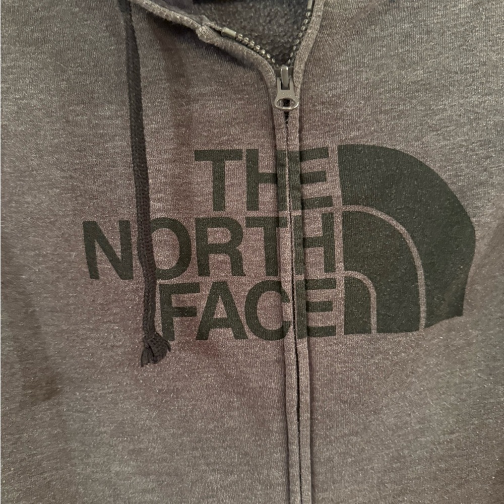 The North Face Gray Hoodie Zip Front LARGE - Picture 5 of 6